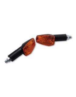 HIGHSIDER smart IMOLA 1 Mini Indicator, Black, Yellow Lens, E-Approved, Long Arm, (Pair)