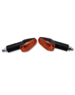 HIGHSIDER smart IMOLA 1 Mini Indicator, Black, Yellow Lens, E-Approved, Long Arm, (Pair)