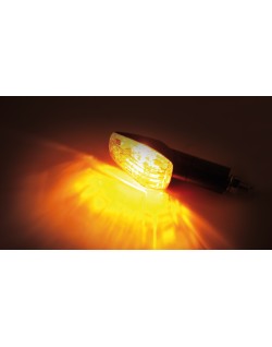HIGHSIDER smart IMOLA 1 Mini Indicator, Black, Yellow Lens, E-Approved, Long Arm, (Pair)