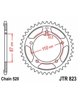 Couronne JT SPROCKETS acier standard 823 - 520
