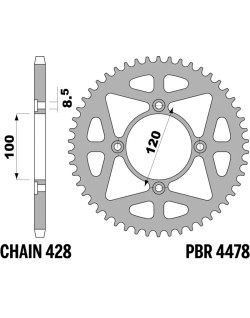Couronne PBR acier C45 standard 4478 - 428