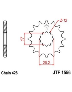 Pignon JT SPROCKETS acier standard 1556 - 428