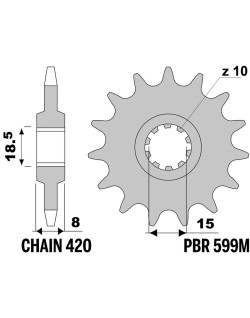 Pignon PBR acier standard 599M - 420