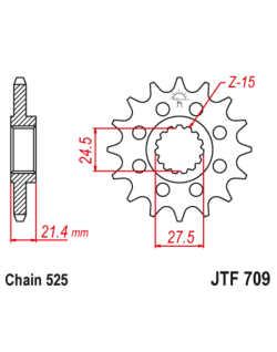 Pignon JT SPROCKETS acier anti-bruit - 525