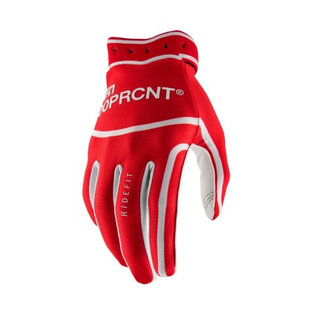 GLOVES RIDEFIT WHITE/RED - L
