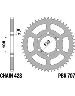 Couronne PBR acier C45 standard 707 - 428