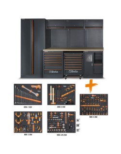 Combinaison d'ameublement d'atelier BETA TOOLS C45PRO 2.0 W avec 268 outils Beta Worker