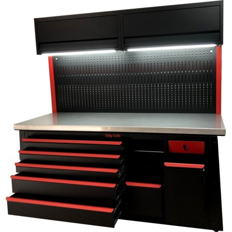 Station de travail BIKE-LIFT revêtement tôle avec tapis - 2000mm - MF-BL BIKE2000