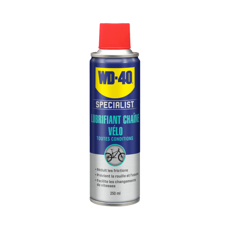 Lubrifiant chaine toutes conditions WD 40 Specialist® vélo - Spray 250ml Lubrifiant chaine toutes conditions WD 40 Specialist® vélo - Spray 250ml