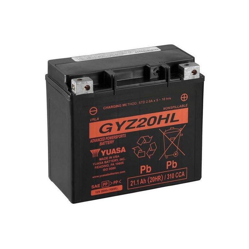 Batterie YUASA sans entretien avec pack acide - GYZ20HL Batterie YUASA sans entretien avec pack acide - GYZ20HL
