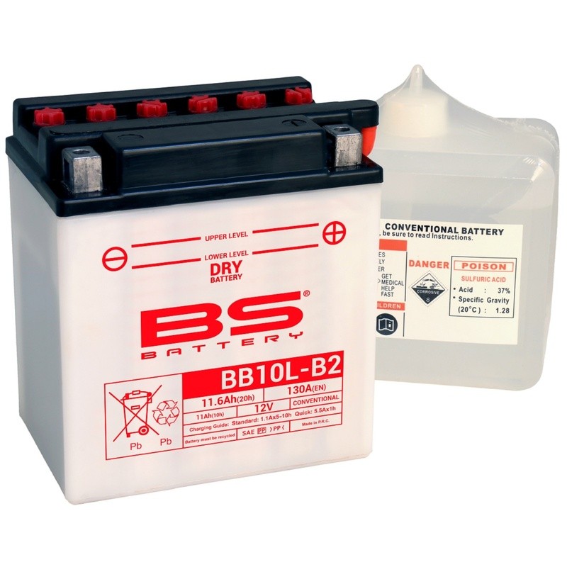 Batterie BS BATTERY Haute-performance avec pack acide - BB10L-B2 Batterie BS BATTERY Haute-performance avec pack acide - BB10L-B2