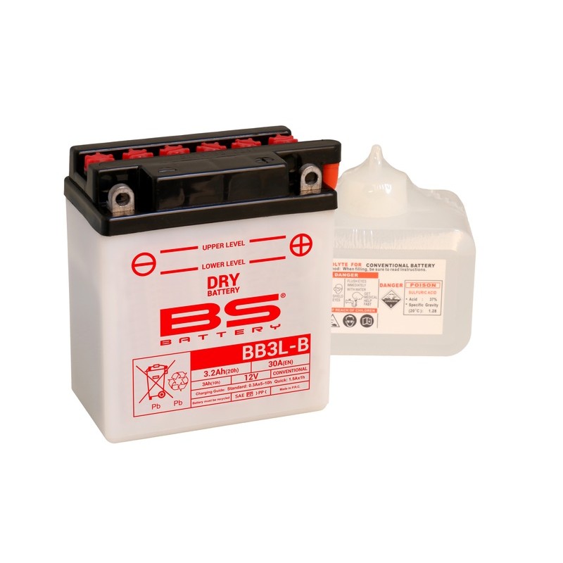 Batterie BS BATTERY Haute-performance avec pack acide - BB3L-B Batterie BS BATTERY Haute-performance avec pack acide - BB3L-B
