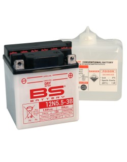Batterie BS BATTERY conventionnelle avec pack acide - 12N5.5A-3B