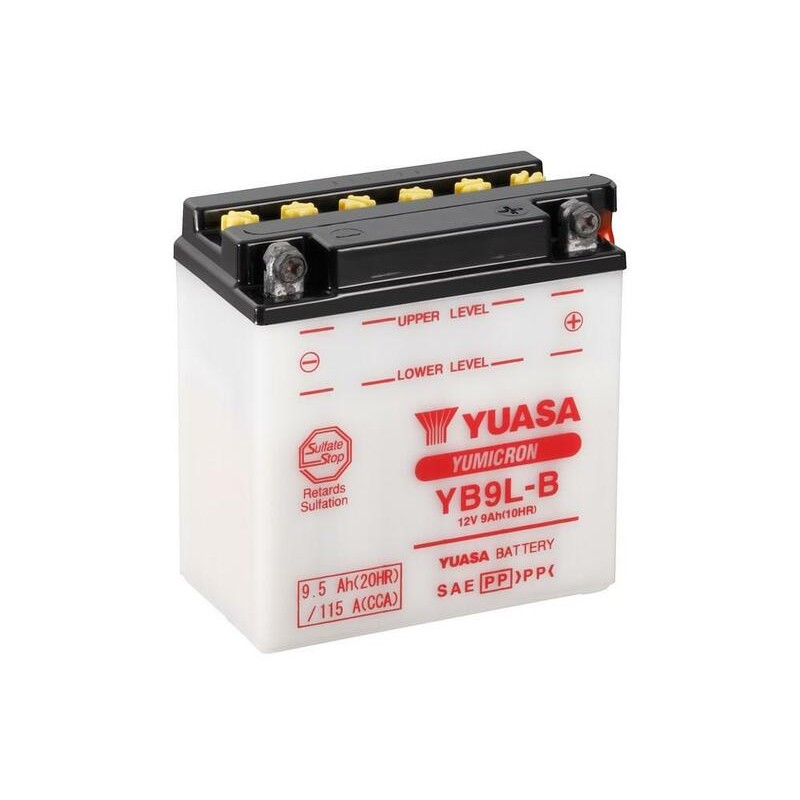 Batterie YUASA conventionnelle sans pack acide - YB9L-B Batterie YUASA conventionnelle sans pack acide - YB9L-B