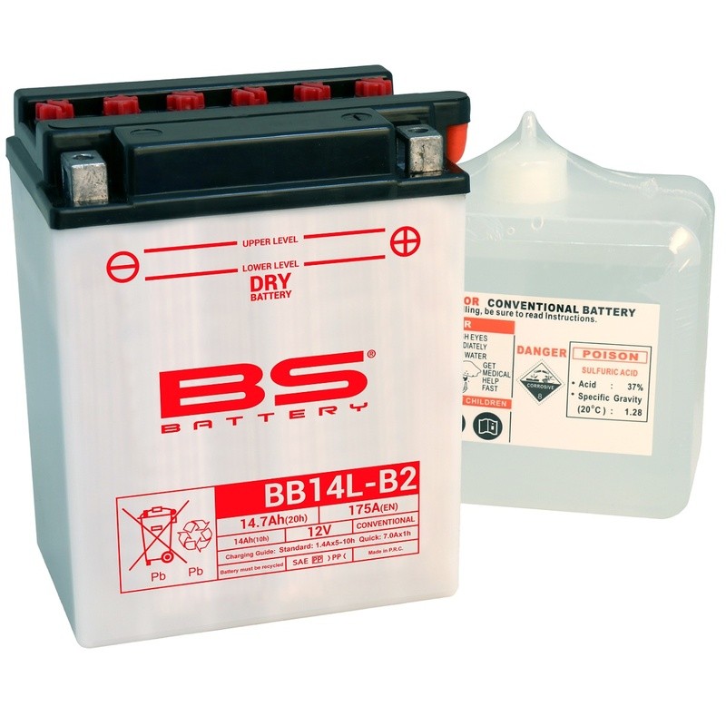 Batterie BS BATTERY Haute-performance avec pack acide - BB14L-B2 Batterie BS BATTERY Haute-performance avec pack acide - BB14L-B2