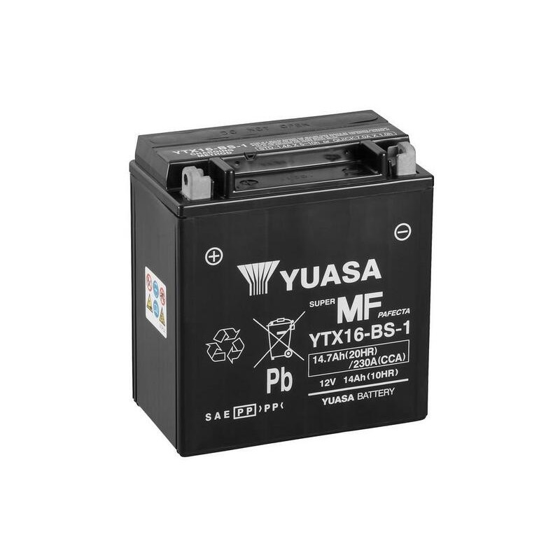 Batterie YUASA sans entretien avec pack acide - YTX16-BS-1 Batterie YUASA sans entretien avec pack acide - YTX16-BS-1