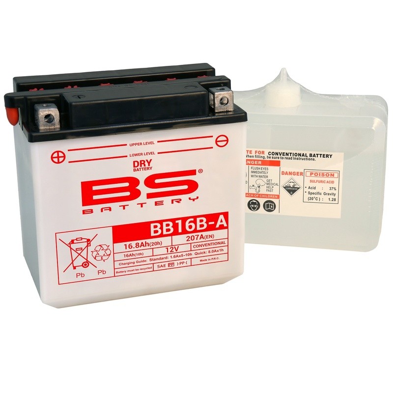 Batterie BS BATTERY Haute-performance avec pack acide - BB16B-A Batterie BS BATTERY Haute-performance avec pack acide - BB16B-A