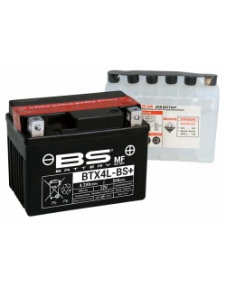 Batterie BS BATTERY sans entretien avec pack acide - BTX4L-BS+
