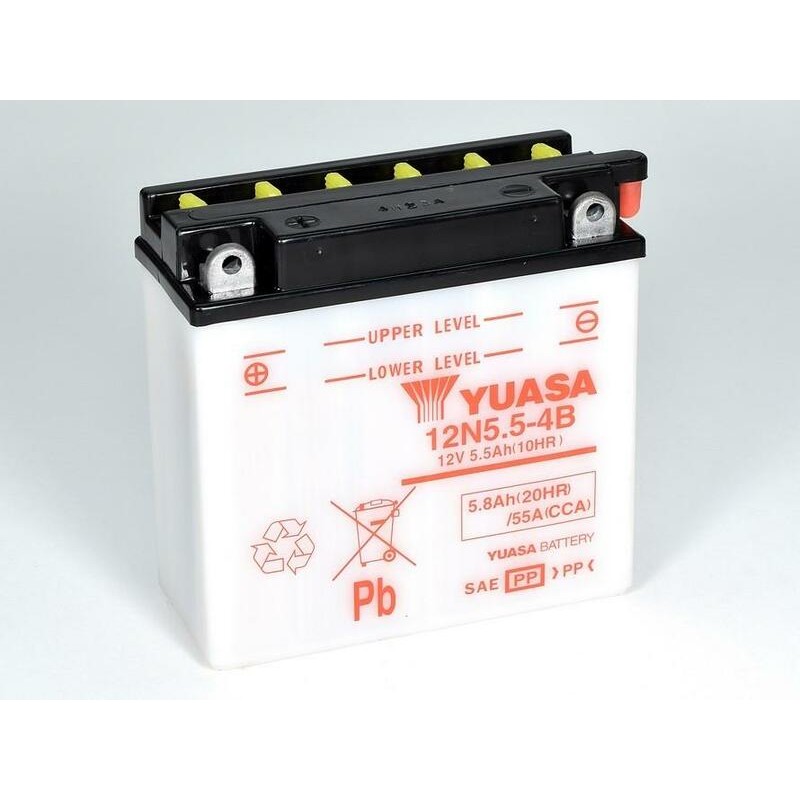 Batterie YUASA conventionnelle sans pack acide - 12N5.5-4B Batterie YUASA conventionnelle sans pack acide - 12N5.5-4B