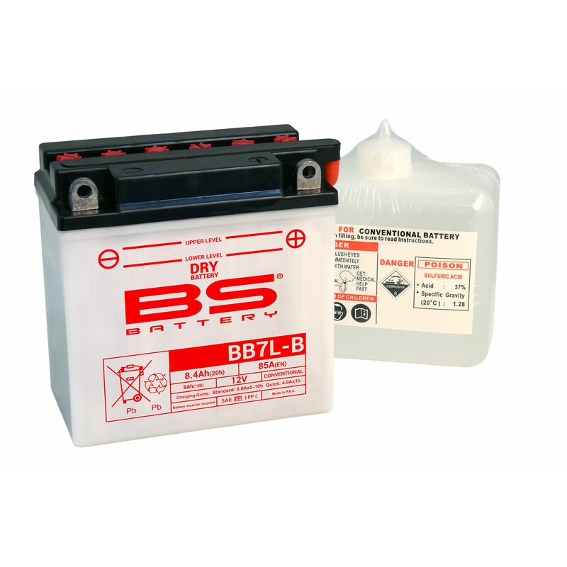 Batterie BS BATTERY Haute-performance avec pack acide - BB7L-B Batterie BS BATTERY Haute-performance avec pack acide - BB7L-B