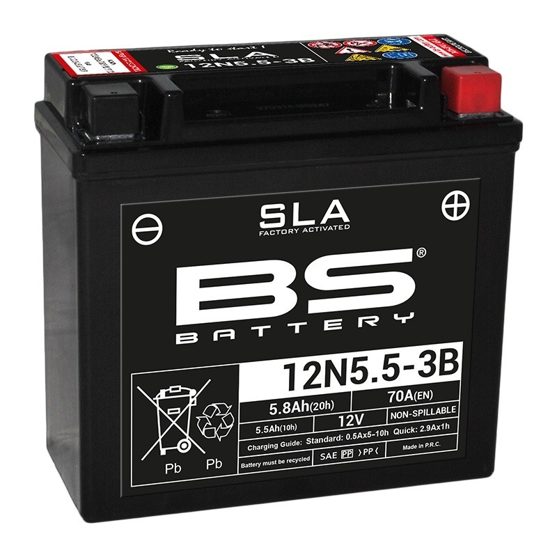 Batterie BS BATTERY SLA sans entretien activé usine - 12N5.5-3B Batterie BS BATTERY SLA sans entretien activé usine - 12N5.5-3B