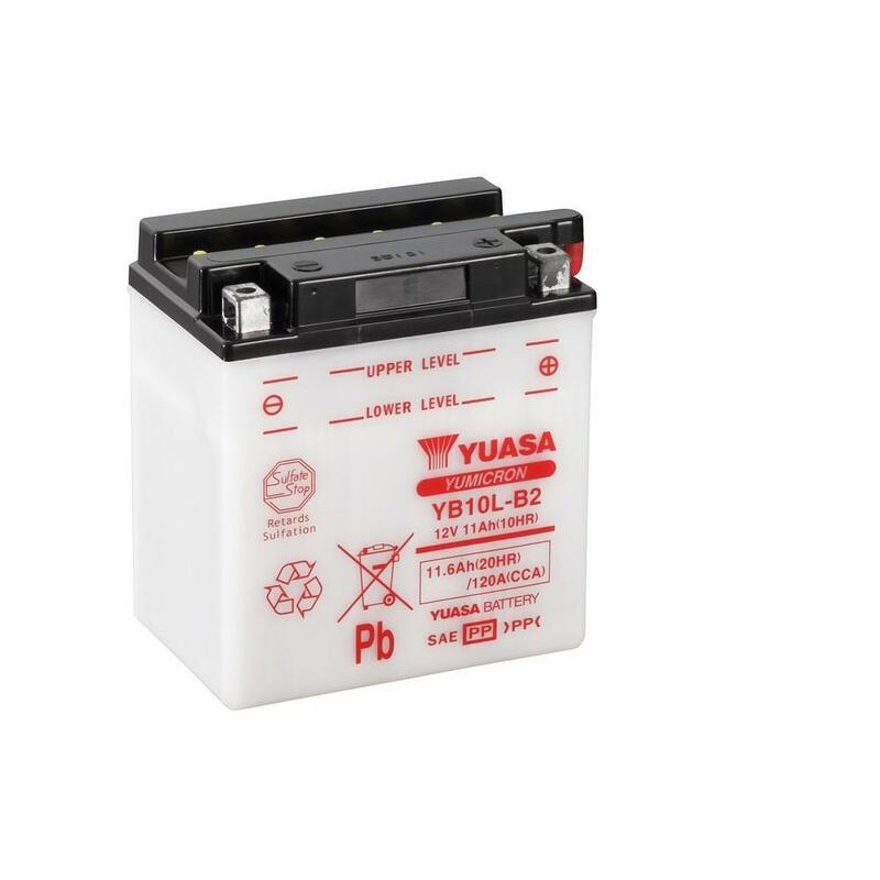 Batterie YUASA conventionnelle sans pack acide - YB10L-B2 Batterie YUASA conventionnelle sans pack acide - YB10L-B2