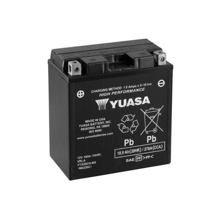 Batterie YUASA sans entretien avec pack acide - YTX20CH-BS