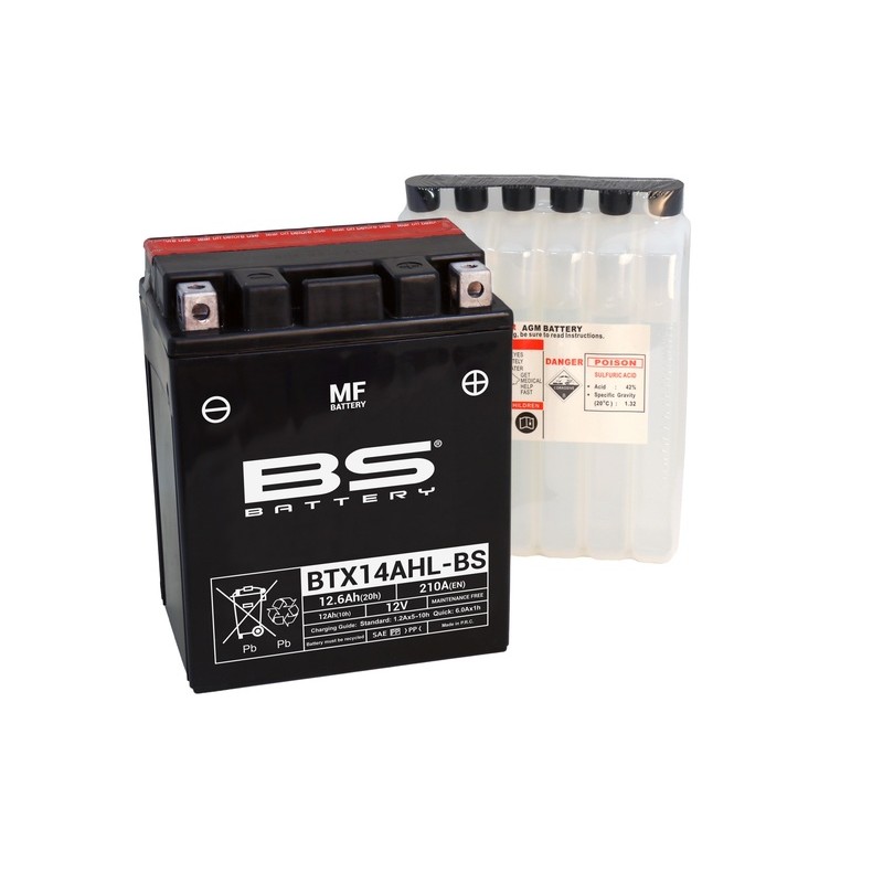 Batterie BS BATTERY sans entretien avec pack acide - BTX14AHL-BS Batterie BS BATTERY sans entretien avec pack acide - BTX14AHL-BS