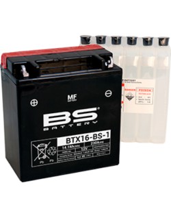 Batterie BS BATTERY sans entretien livrée avec pack acide - BTX16-BS-1