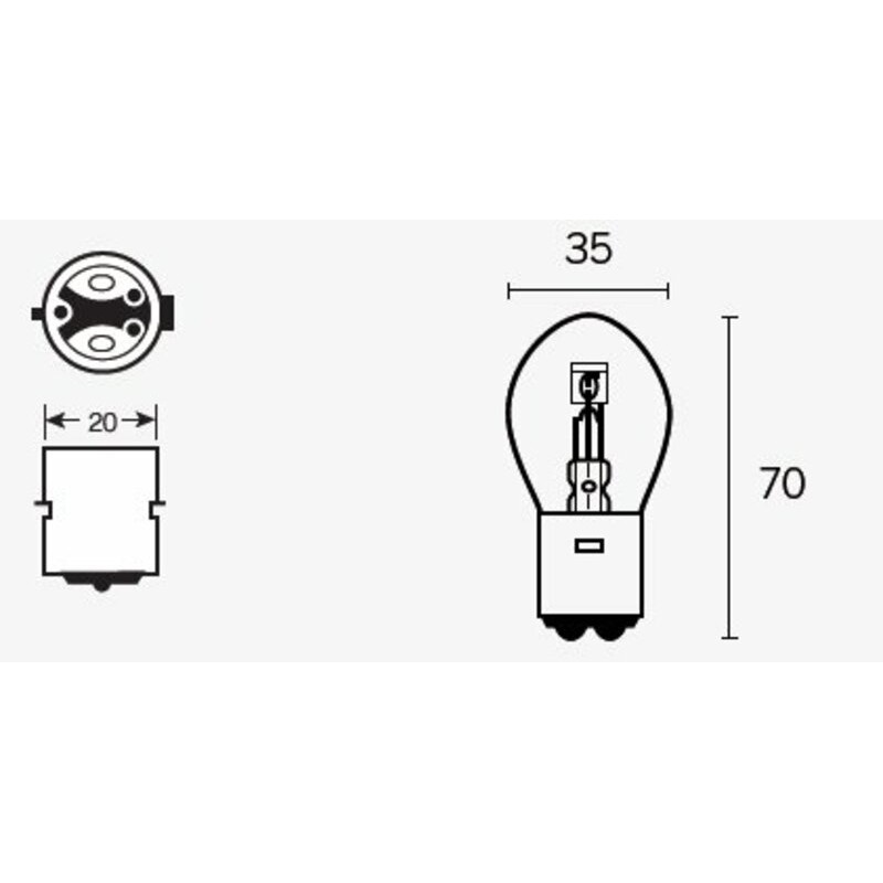Ampoule TECNIUM S1 12V 25/25W - x10 Ampoule TECNIUM S1 12V 25/25W - x10