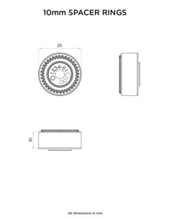 Jeu d'entretoises QUAD LOCK support guidon/rétroviseur (2x10mm))