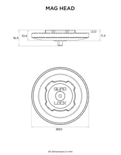Tête standard QUAD LOCK MAG