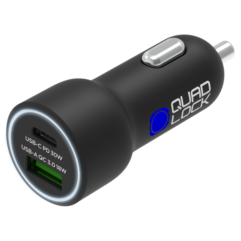 Chargeur allume-cigare QUAD LOCK double USB (C+A) 48W Chargeur allume-cigare QUAD LOCK double USB (C+A) 48W