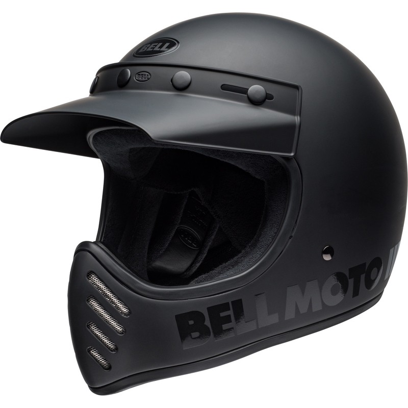 Casque BELL Moto-3 Classic - Blackout Mat/Brillant Casque BELL Moto-3 Classic - Blackout Mat/Brillant