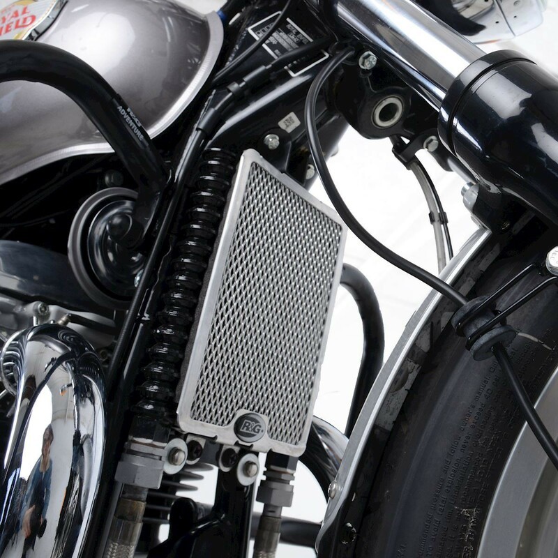 Protection de radiateur d'huile R&G RACING noir Royal Enfield Protection de radiateur d'huile R&G RACING noir Royal Enfield