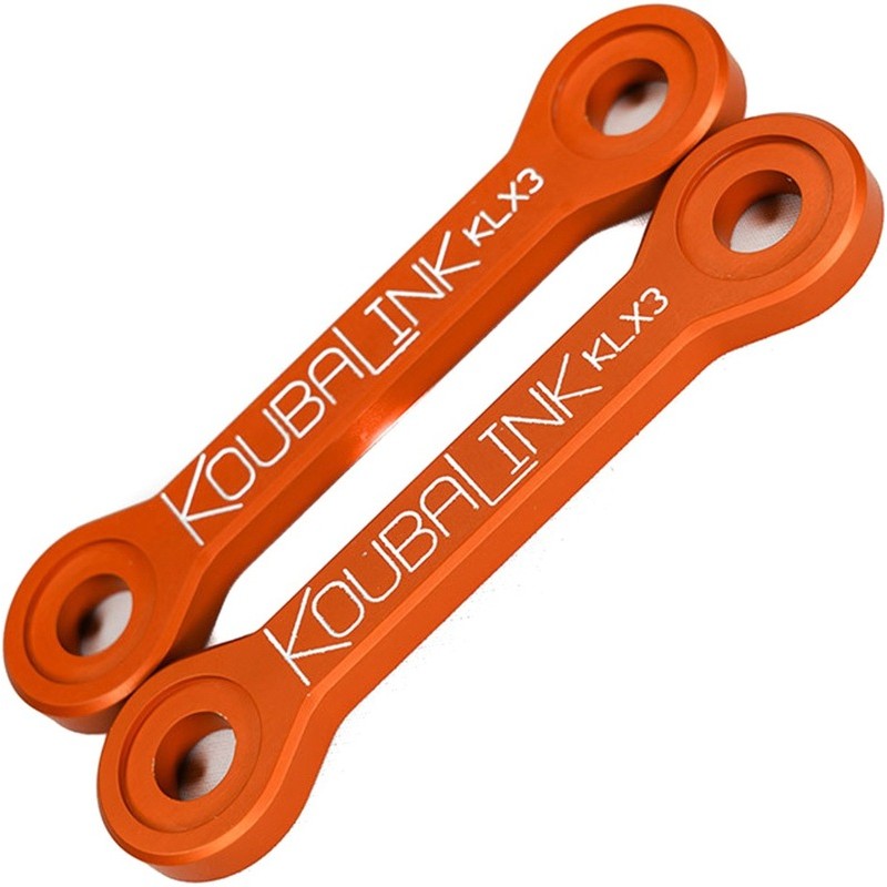 Kit de rabaissement de selle KOUBALINK (25.4 - 31.8 mm) orange - Kawasaki KLX250R / 300R Kit de rabaissement de selle KOUBALINK (25.4 - 31.8 mm) orange - Kawasaki KLX250R / 300R