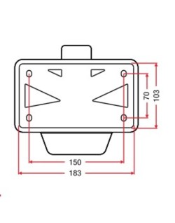 Support de plaque d'immatriculation 60° RACETECH avec lumière LED