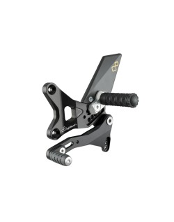 Commandes reculées fixes LIGHTECH sélection standard et inversée noir Kawasaki ZX10R