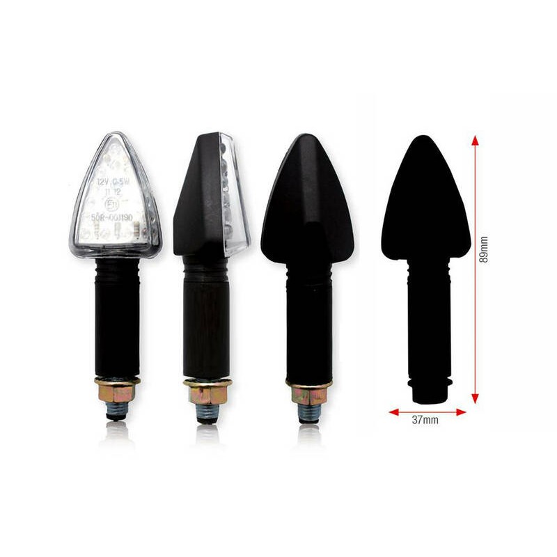 Clignotants BIHR Tri LED long noir universel Clignotants BIHR Tri LED long noir universel