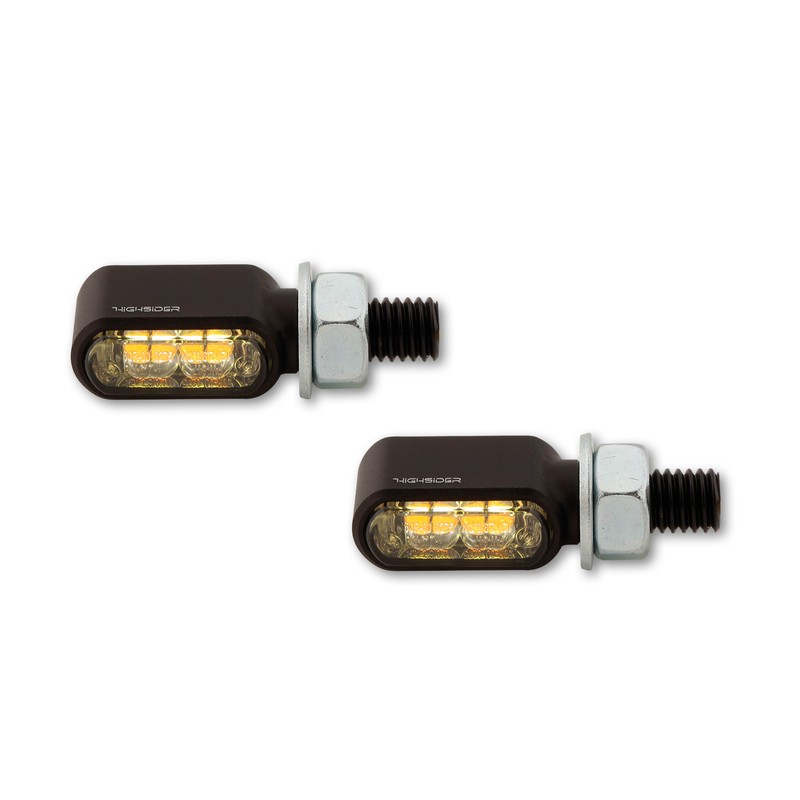 Clignotants LED HIGHSIDER Little Bronx 2en1 - clignotant/feu de position avant - par paire Clignotants LED HIGHSIDER Little Bronx 2en1 - clignotant/feu de position avant - par paire