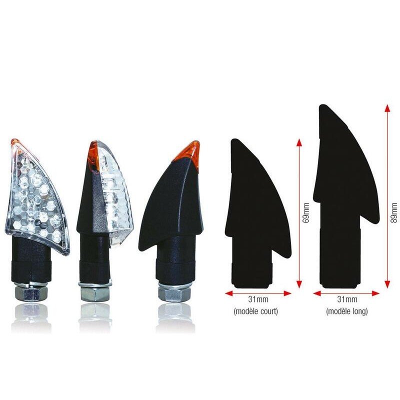 Clignotants BIHR Blade LED court noir universel Clignotants BIHR Blade LED court noir universel