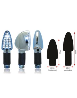 Clignotants BIHR Triangle LED court chrome universel