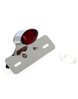 Feu arrière avec support de plaque V PARTS chrome ogive universel