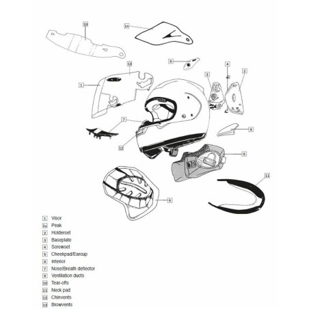 Coussin de joue ARAI Renegade 20mm casque intégral