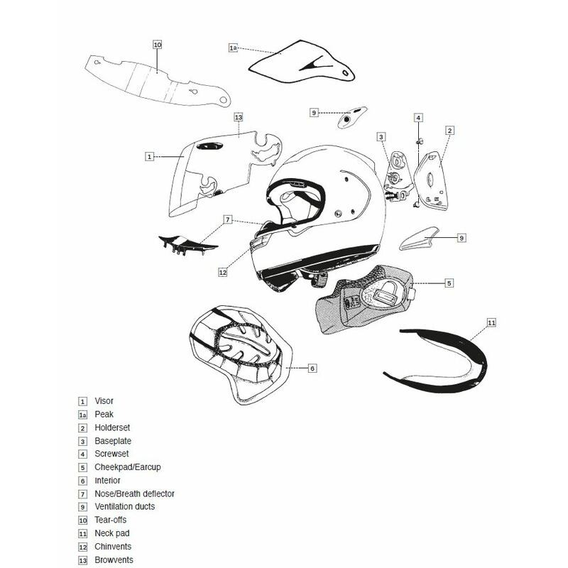 Coussin de joue ARAI Renegade 25mm casque intégral Coussin de joue ARAI Renegade 25mm casque intégral